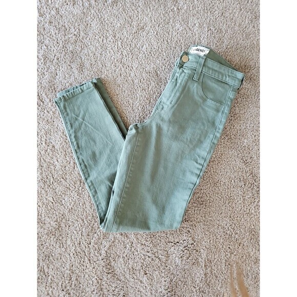 L'agence Margot Jean High Rise Skinny Army Green Denim Ankle Crop Stretch 25 - Picture 5 of 7